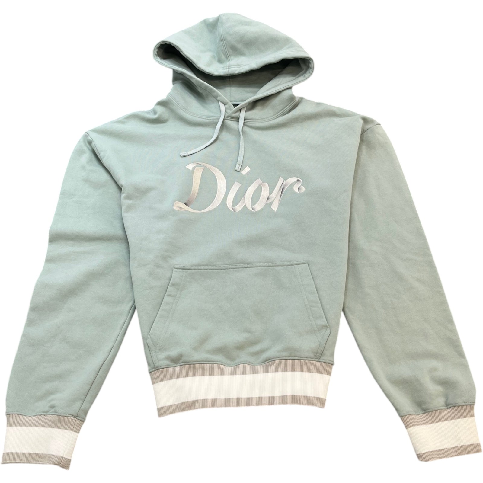 Dior Men's Embroidered 47 Hoodie Green Size XL - Photo 1