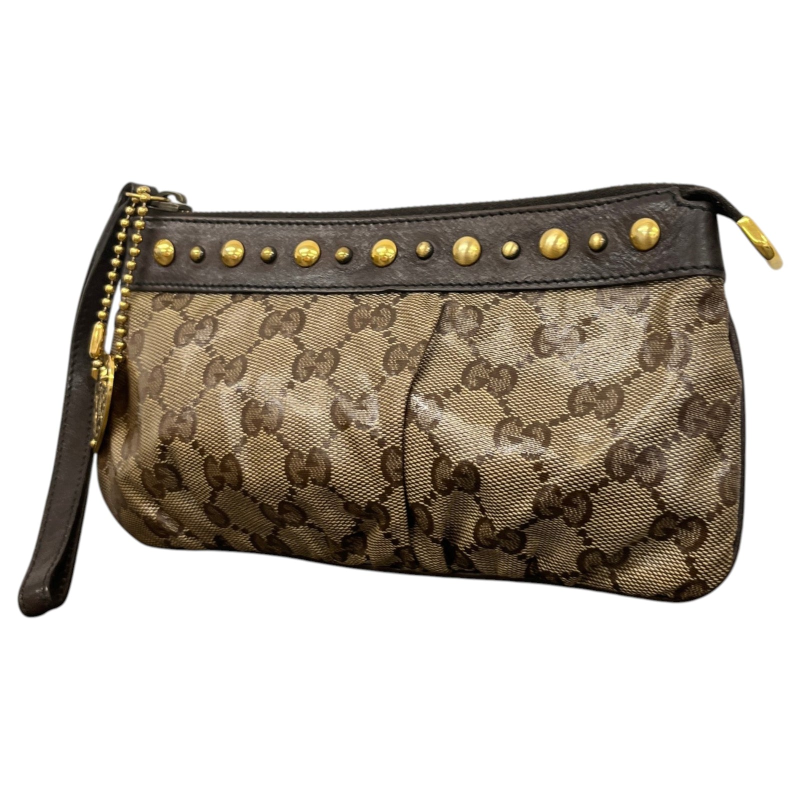 Women's GG Crystal Canvas Clutch Brown - Photo 4