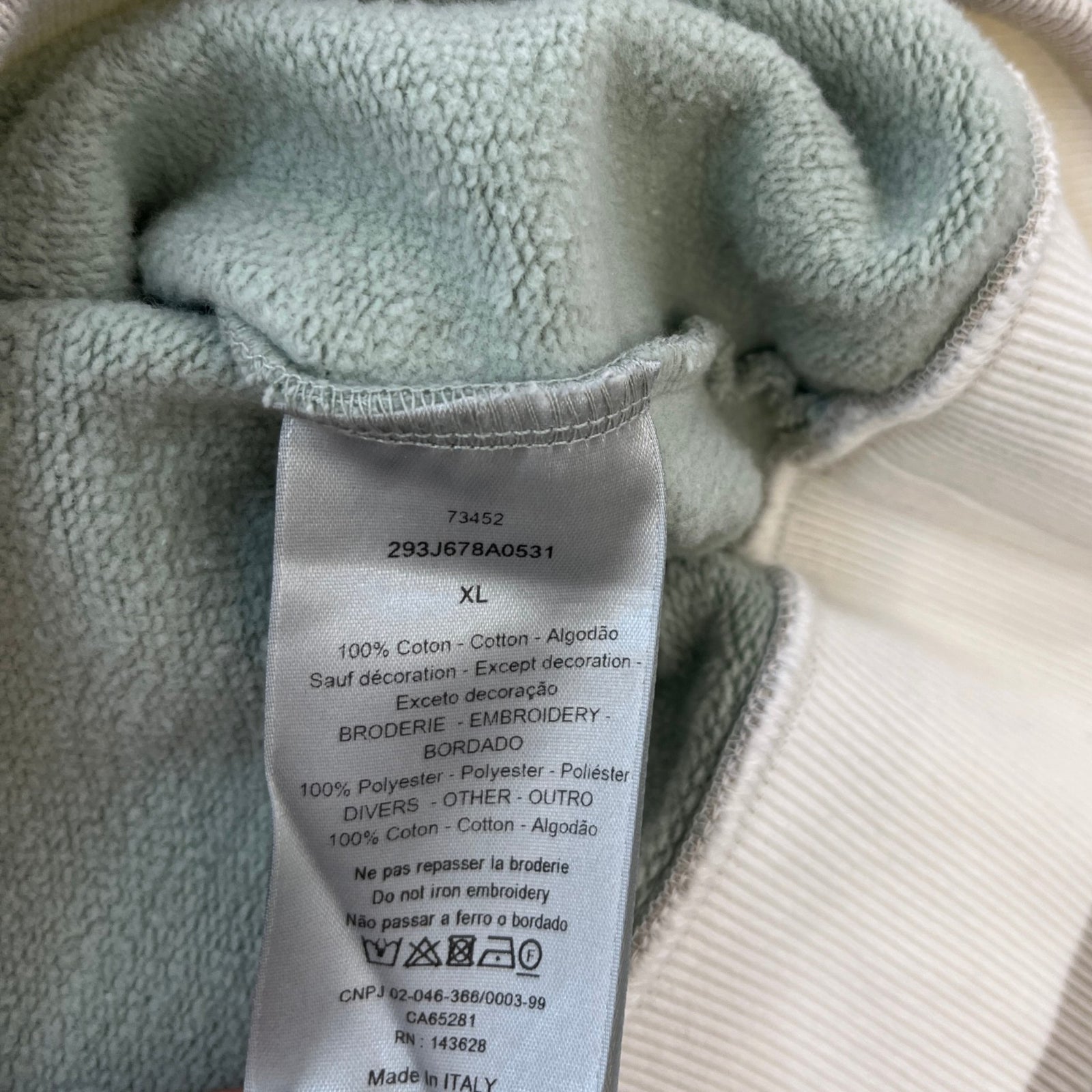 Dior Men's Embroidered 47 Hoodie Green Size XL - Photo 6