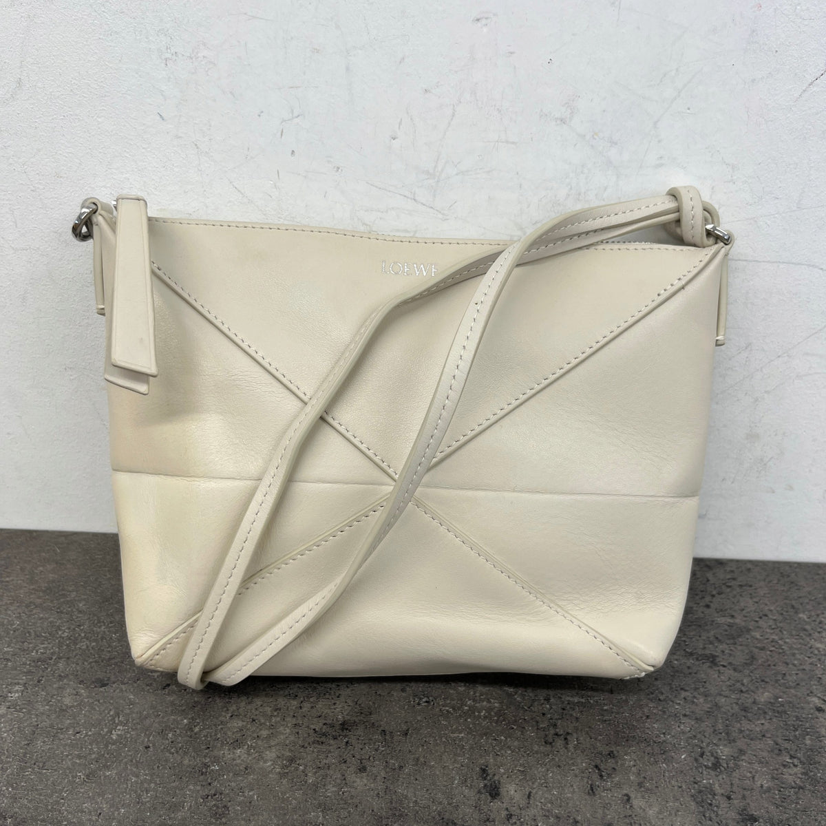 Women's Puzzle Fold Handbag Cream - Photo 11