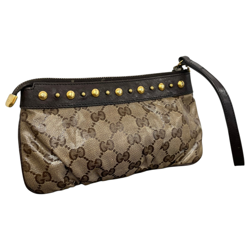 Women's GG Crystal Canvas Clutch Brown