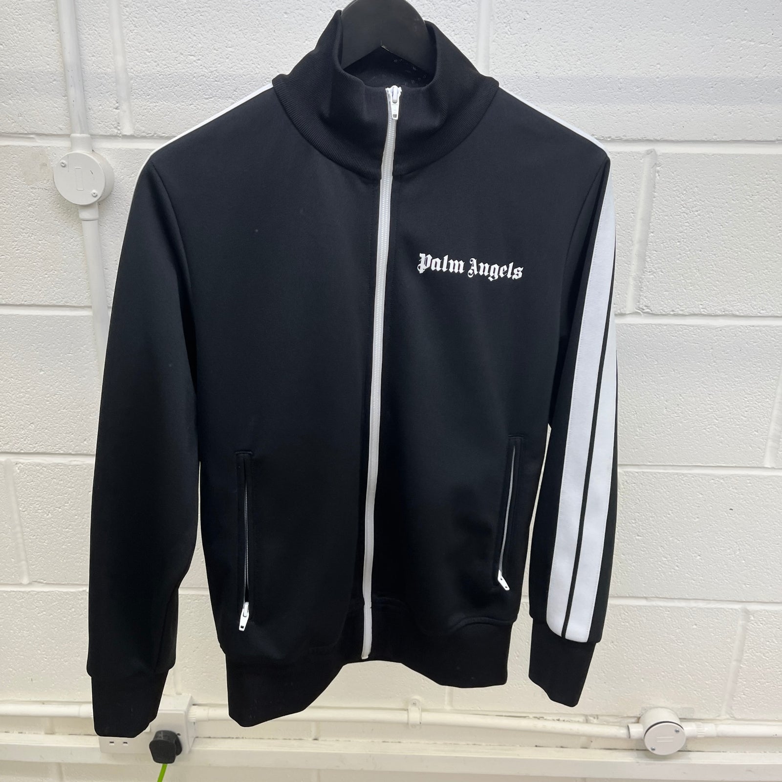 Palm Angels Men's Logo Print Track Jacket Black Size S - Photo 9