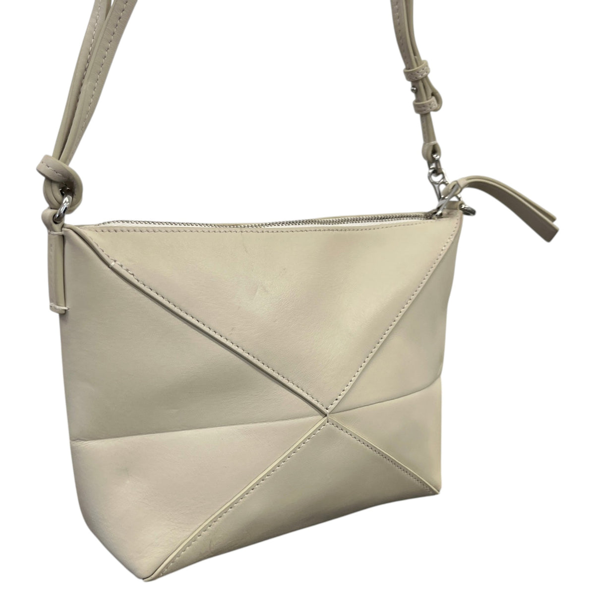 Women's Puzzle Fold Handbag Cream - Photo 8