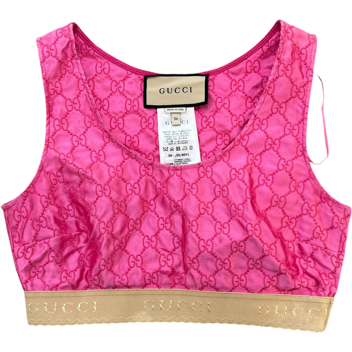 Women's GG Supreme Cropped T-Shirt Pink Size XXS / UK 4 - Photo 1