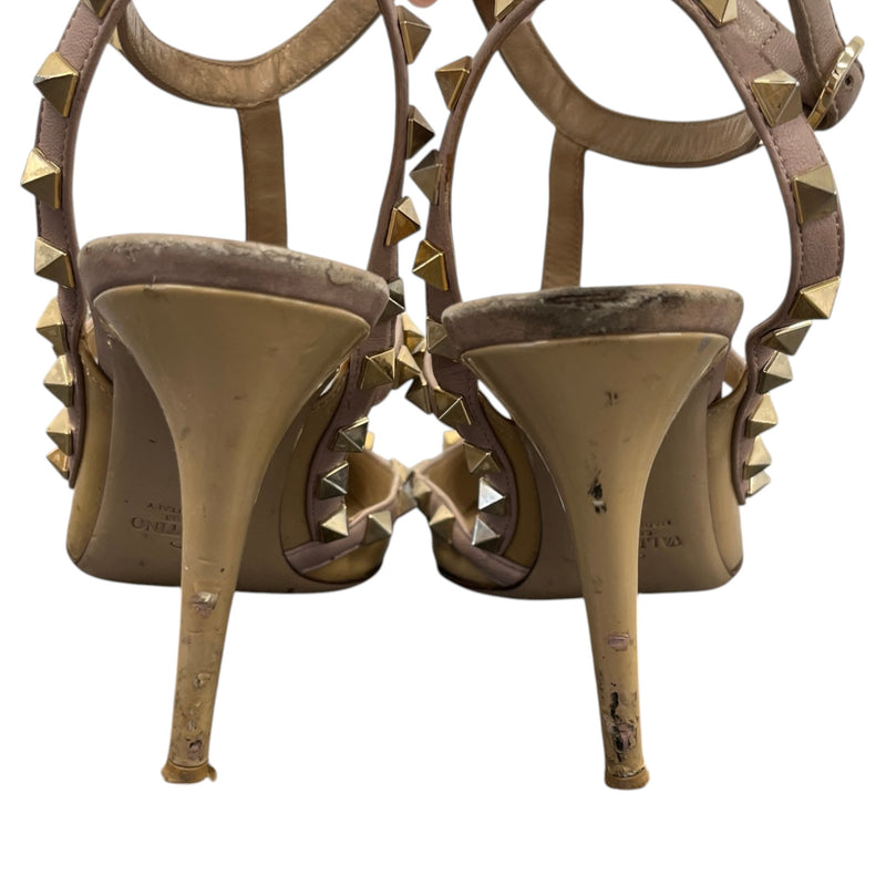 Women's Rockstud Caged Heels Nude Size UK 3 / EU 36