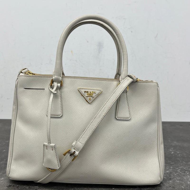 Women's Double Medium Saffiano Galleria Handbag Cream