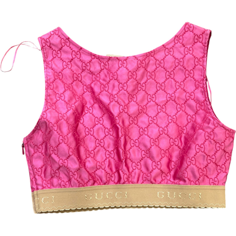 Women's GG Supreme Cropped T-Shirt Pink Size XXS / UK 4