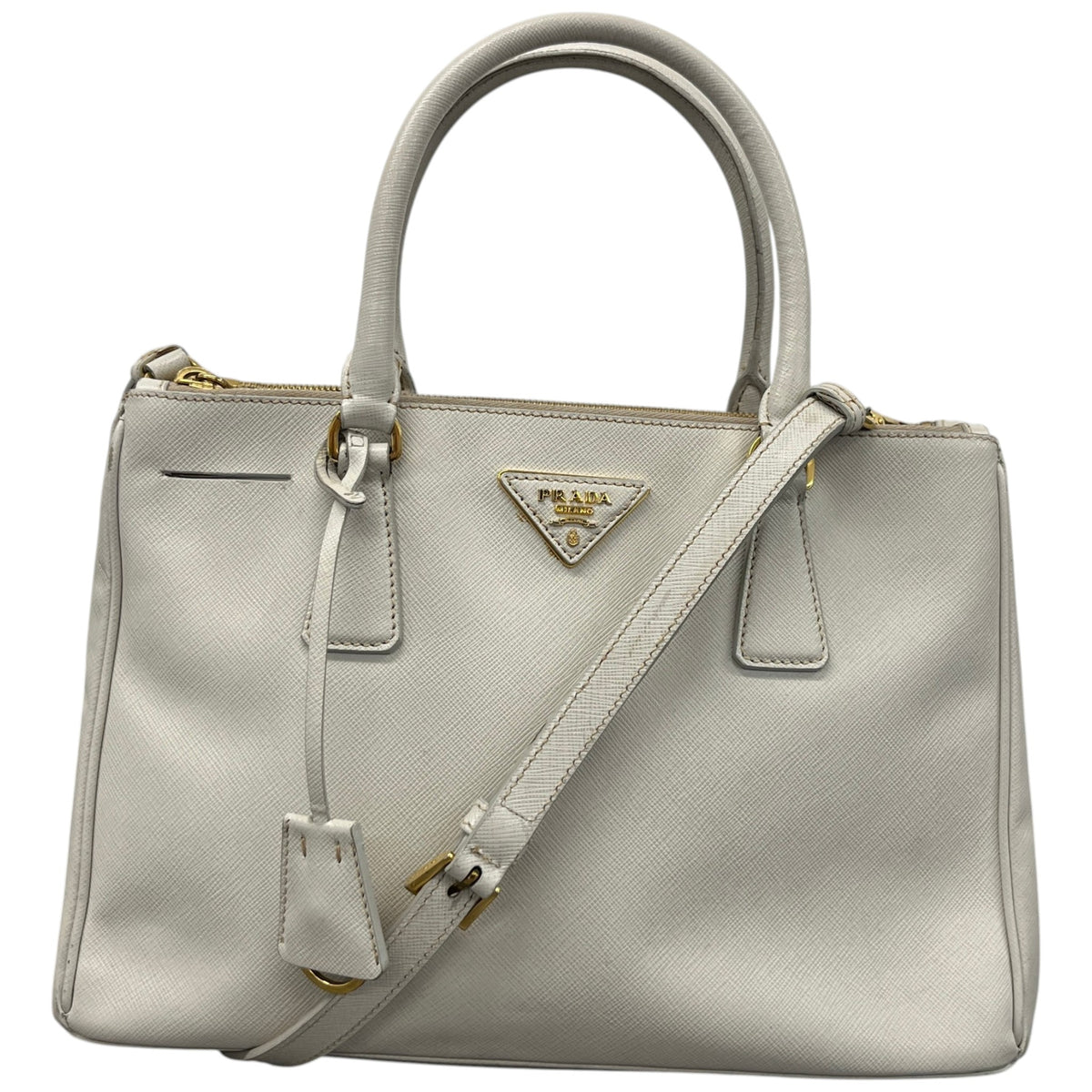 Women's Double Medium Saffiano Galleria Handbag Cream - Photo 1