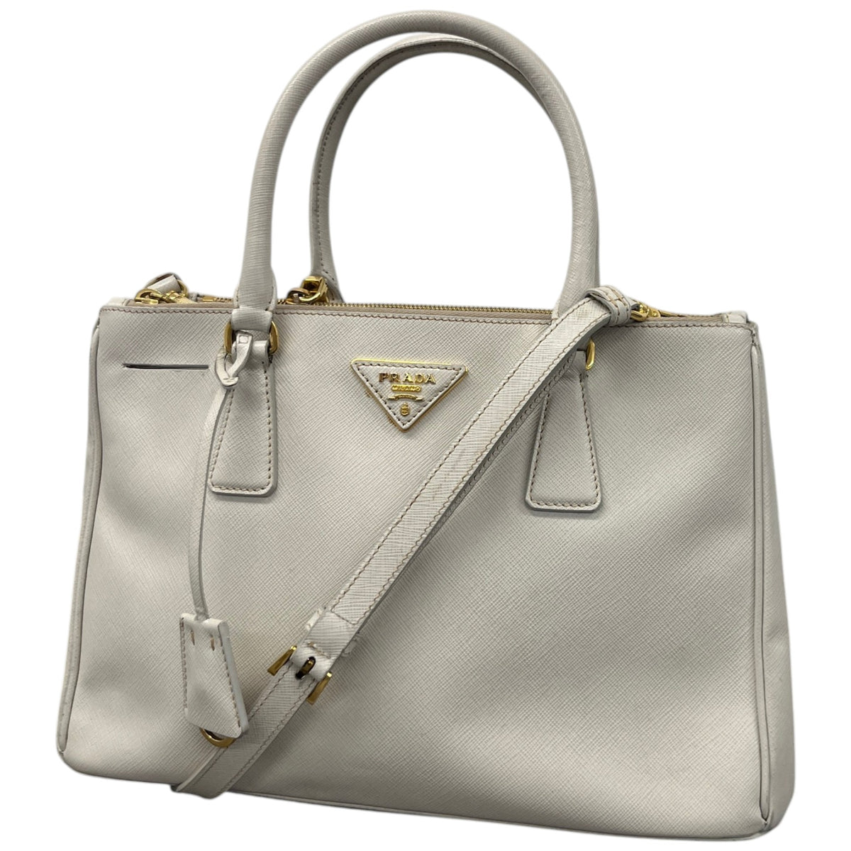 Women's Double Medium Saffiano Galleria Handbag Cream - Photo 5