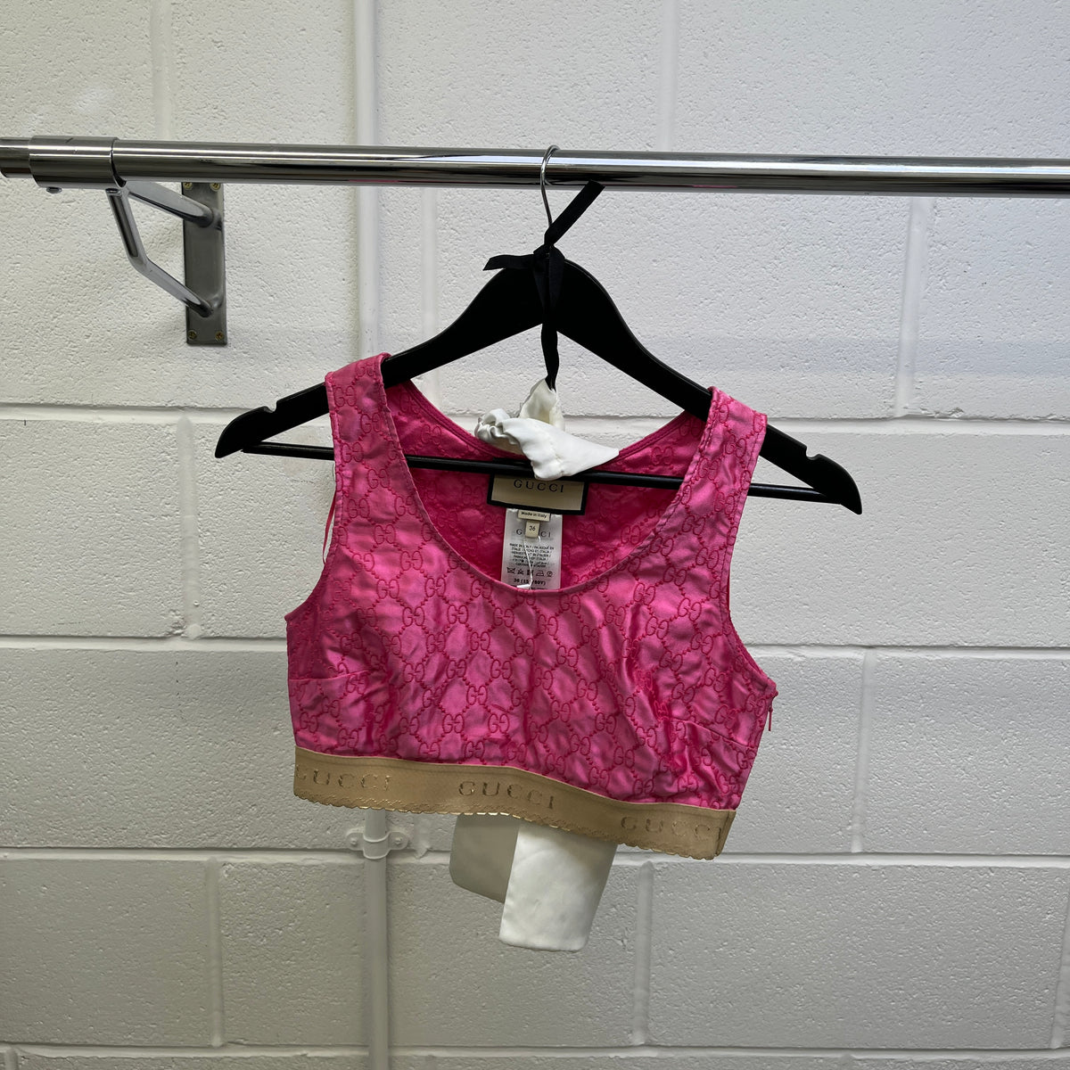 Women's GG Supreme Cropped T-Shirt Pink Size XXS / UK 4 - Photo 6