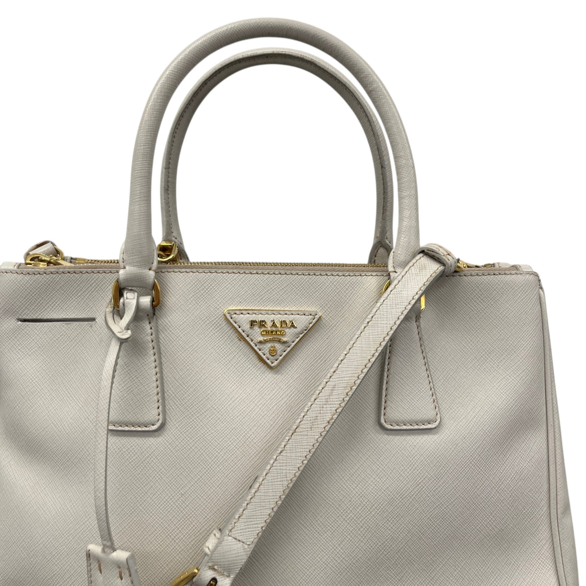 Women's Double Medium Saffiano Galleria Handbag Cream - Photo 12