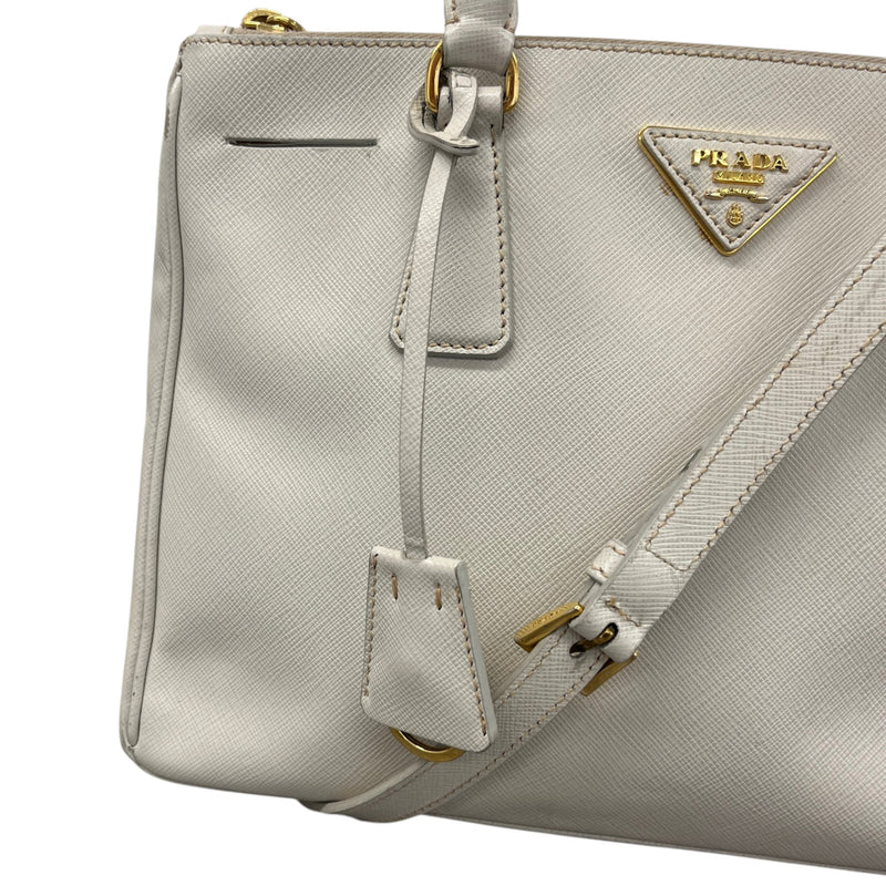 Women's Double Medium Saffiano Galleria Handbag Cream