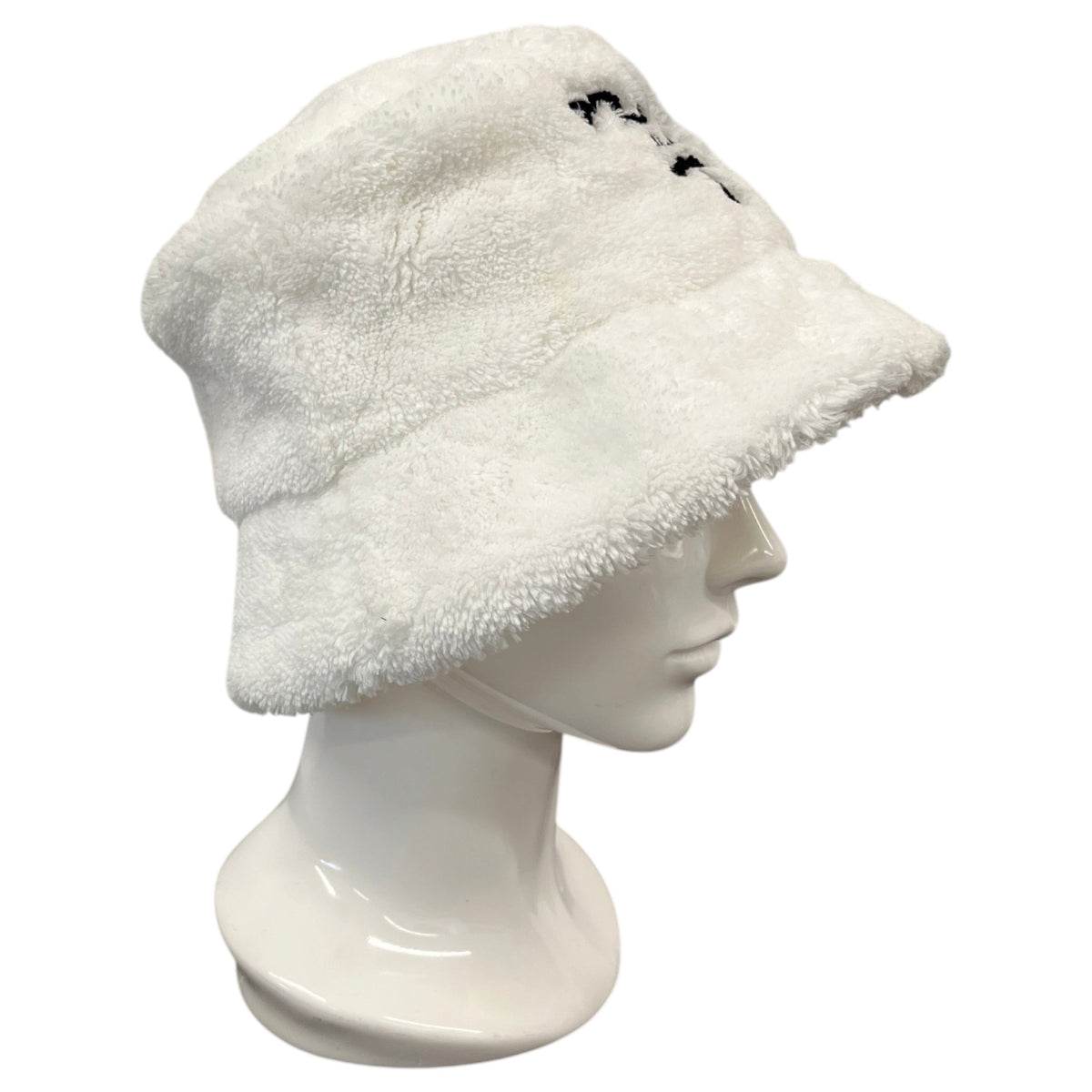 Women's Embroidered Logo Terrycloth Bucket Hat White Size L - Photo 3