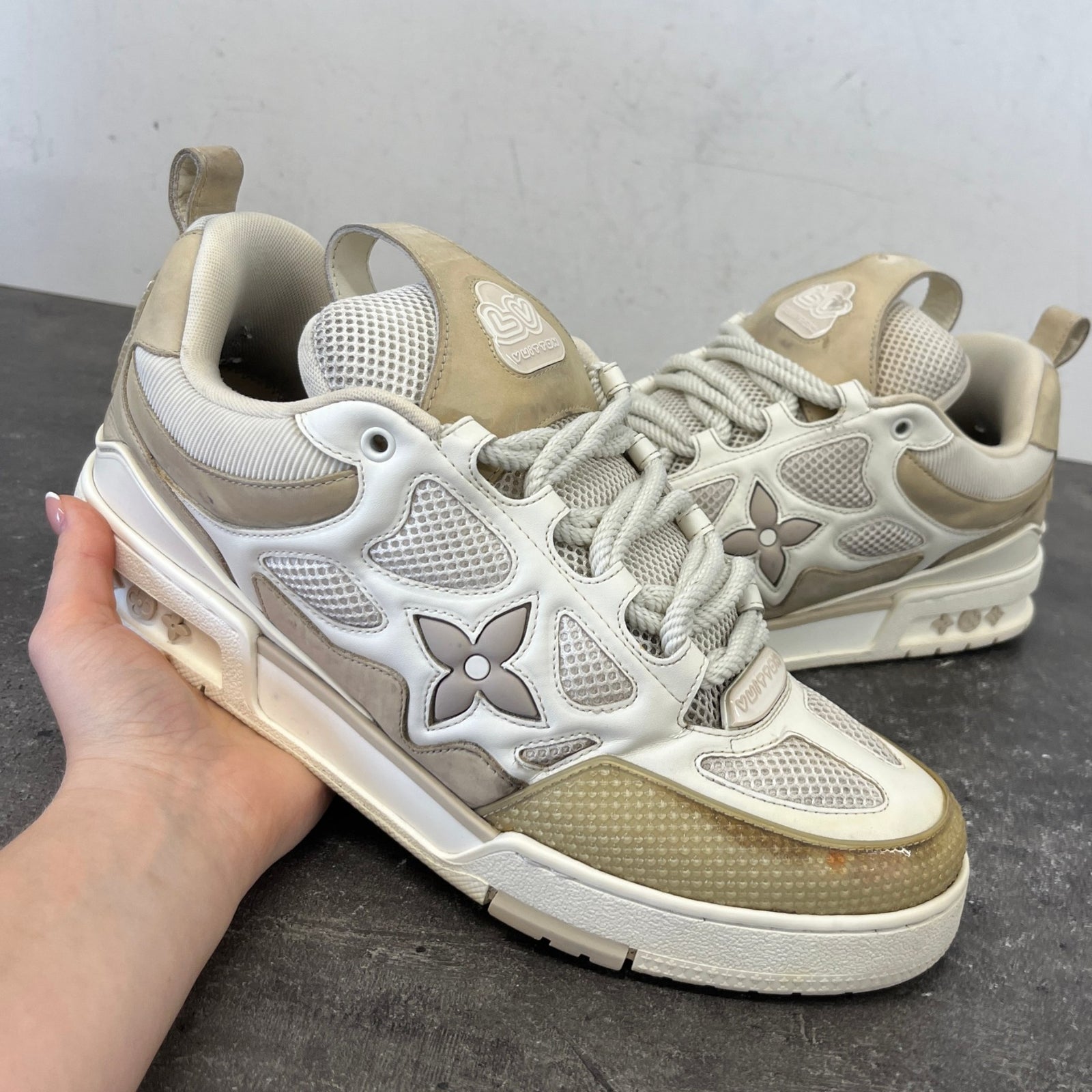 Women's Lv Skate Low Trainers Beige Size EU 43 / UK 10 - Photo 12