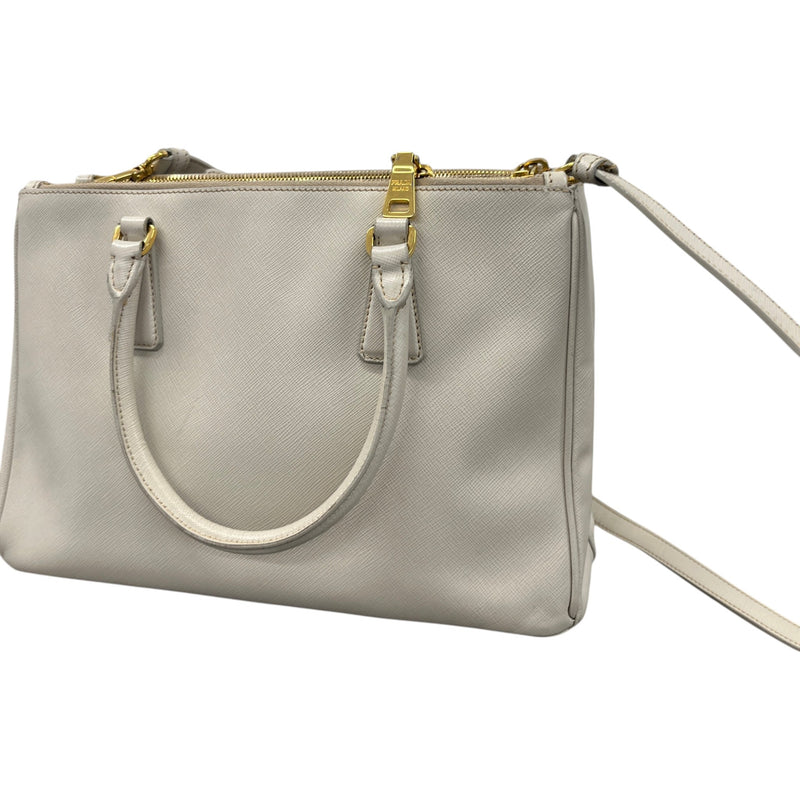 Women's Double Medium Saffiano Galleria Handbag Cream