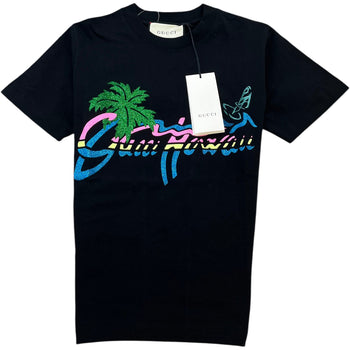 Gucci Women's Glitter Print T-Shirt Black Size 6