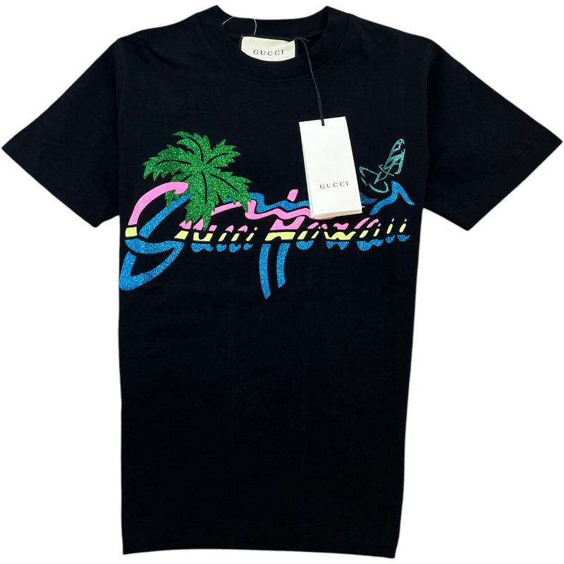 Gucci Women's Glitter Print T-Shirt Black Size 6