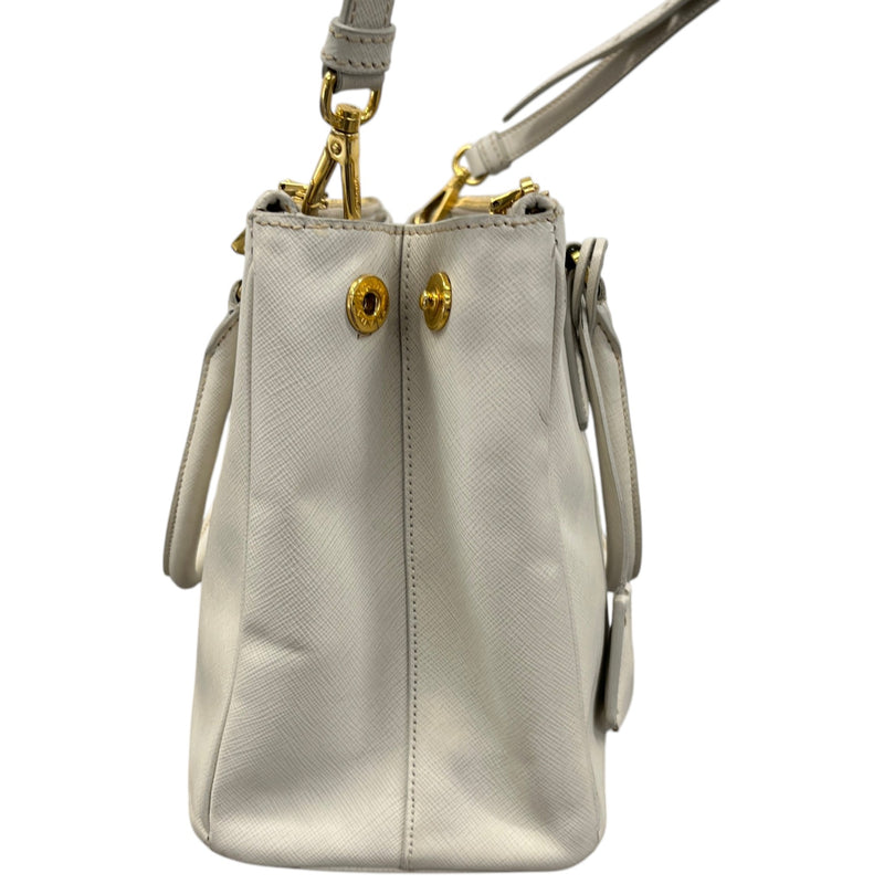 Women's Double Medium Saffiano Galleria Handbag Cream