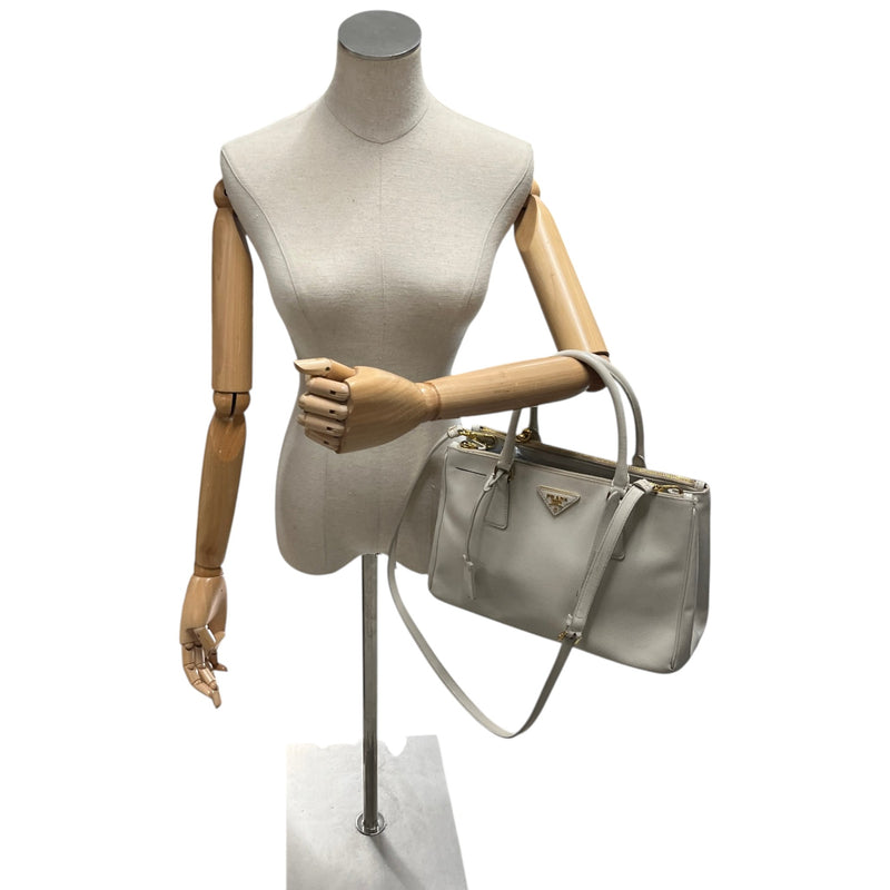Women's Double Medium Saffiano Galleria Handbag Cream
