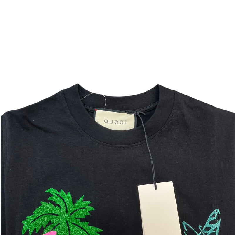 Gucci Women's Glitter Print T-Shirt Black Size 6