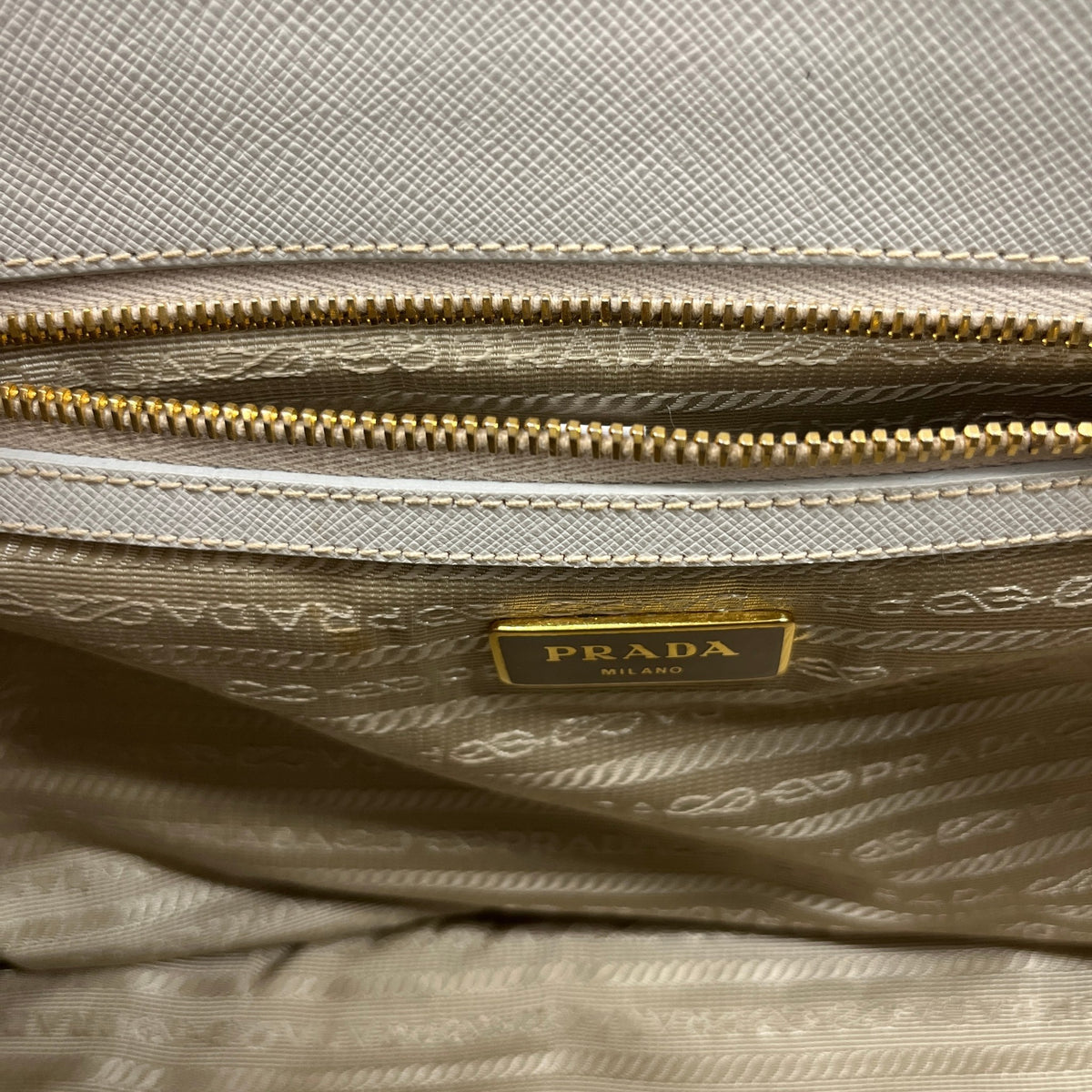 Women's Double Medium Saffiano Galleria Handbag Cream - Photo 13