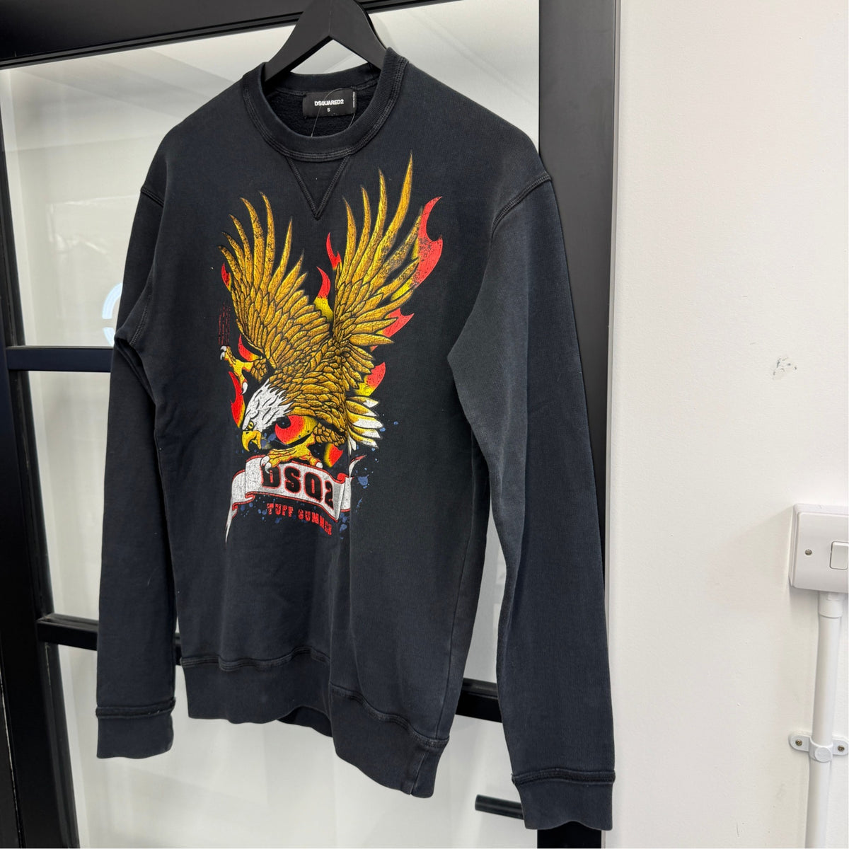 Men's Eagle Graphic Sweatshirt Black Size S - Photo 7