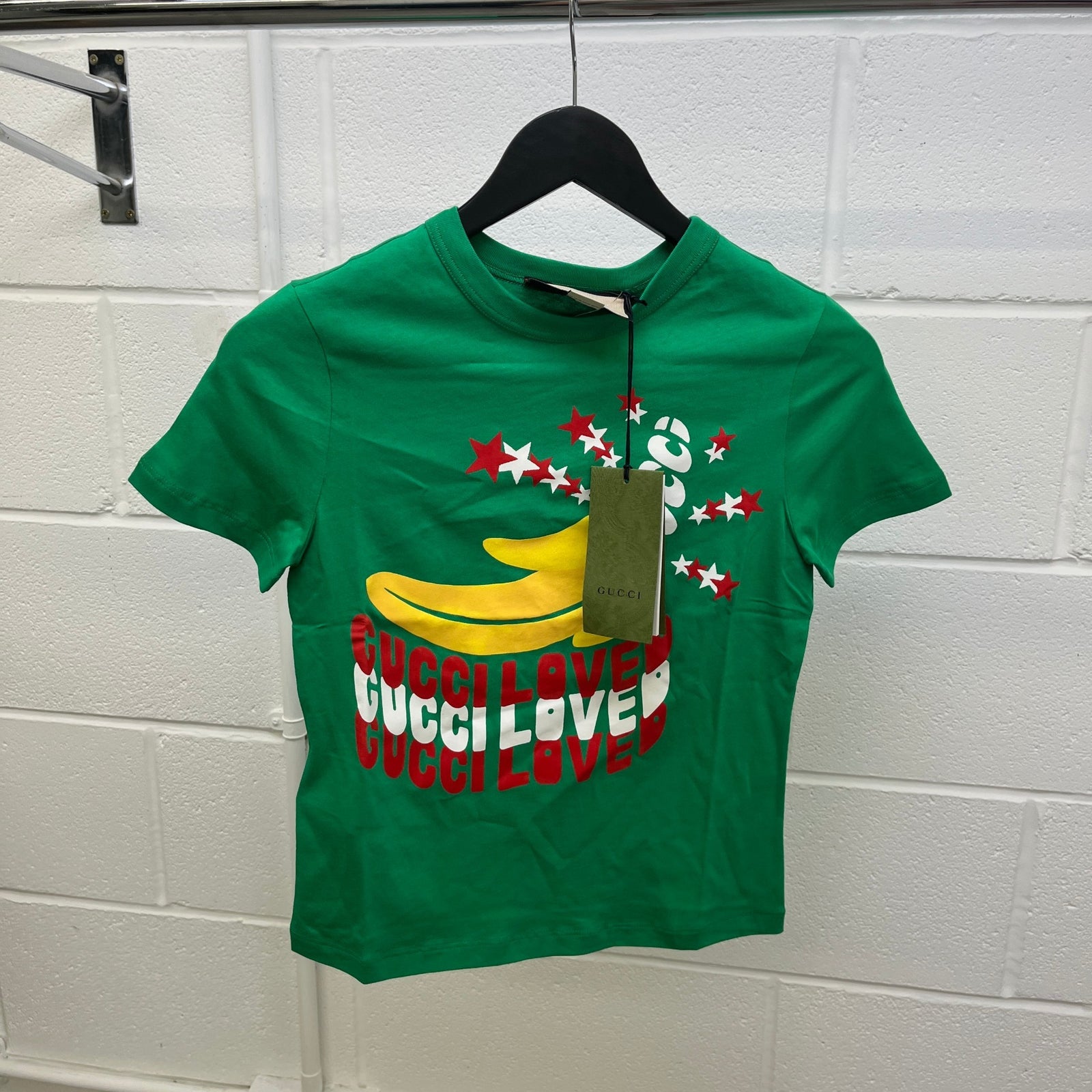 Gucci Women's Loved Print T-Shirt Green Size 6 - Photo 10