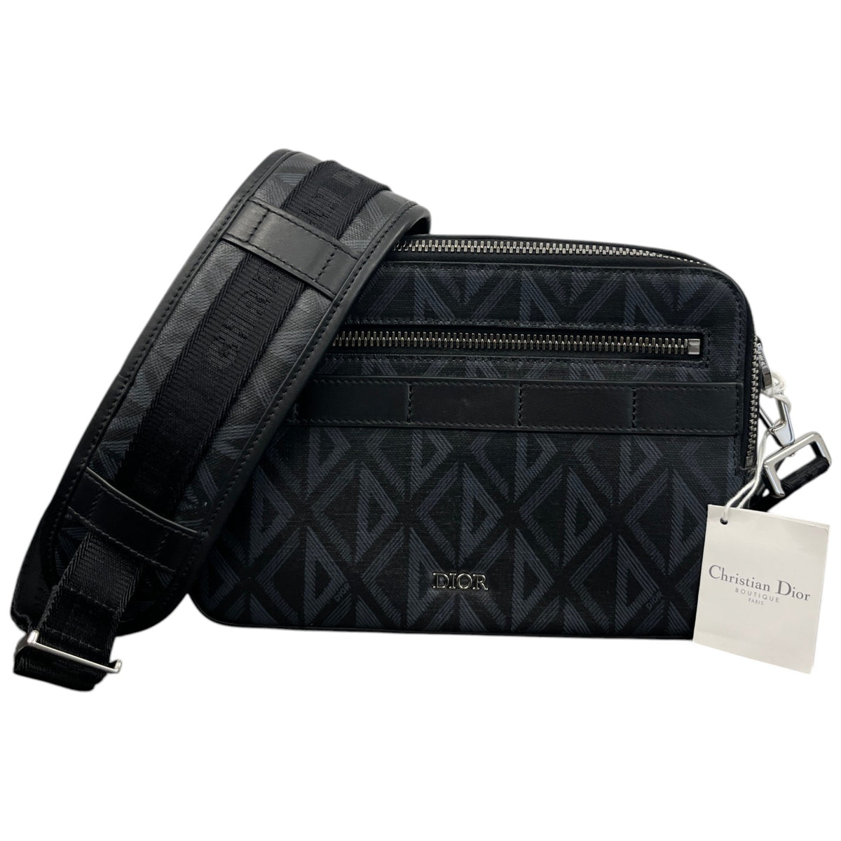 Men's CD Diamond Safari Messenger Bag Black - Photo 1