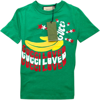 Gucci Women's Loved Print T-Shirt Green Size 6