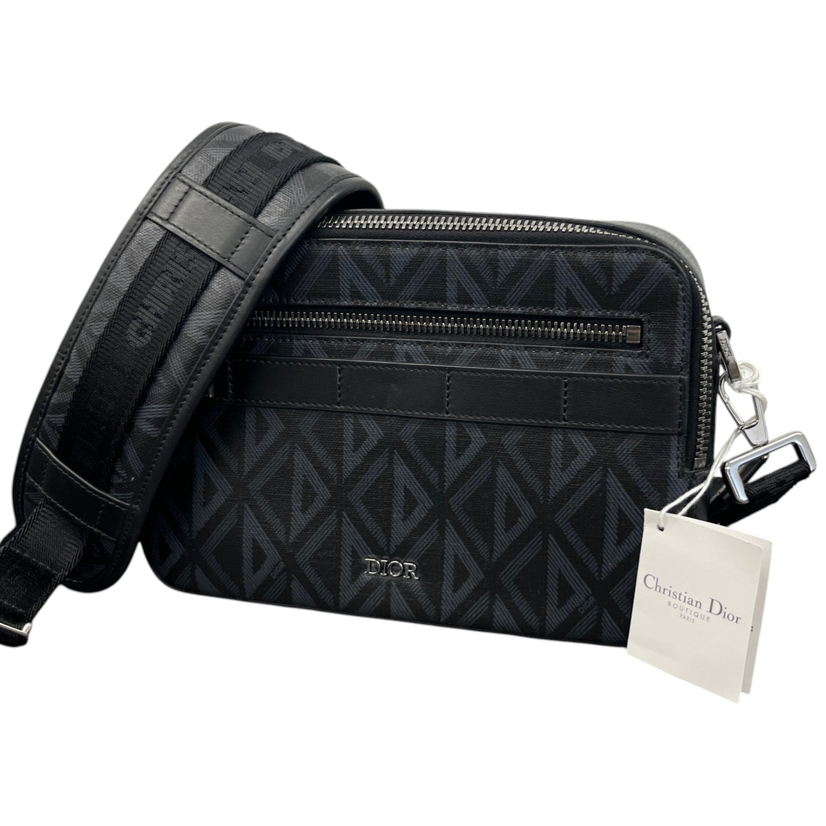 Men's CD Diamond Safari Messenger Bag Black - Photo 5