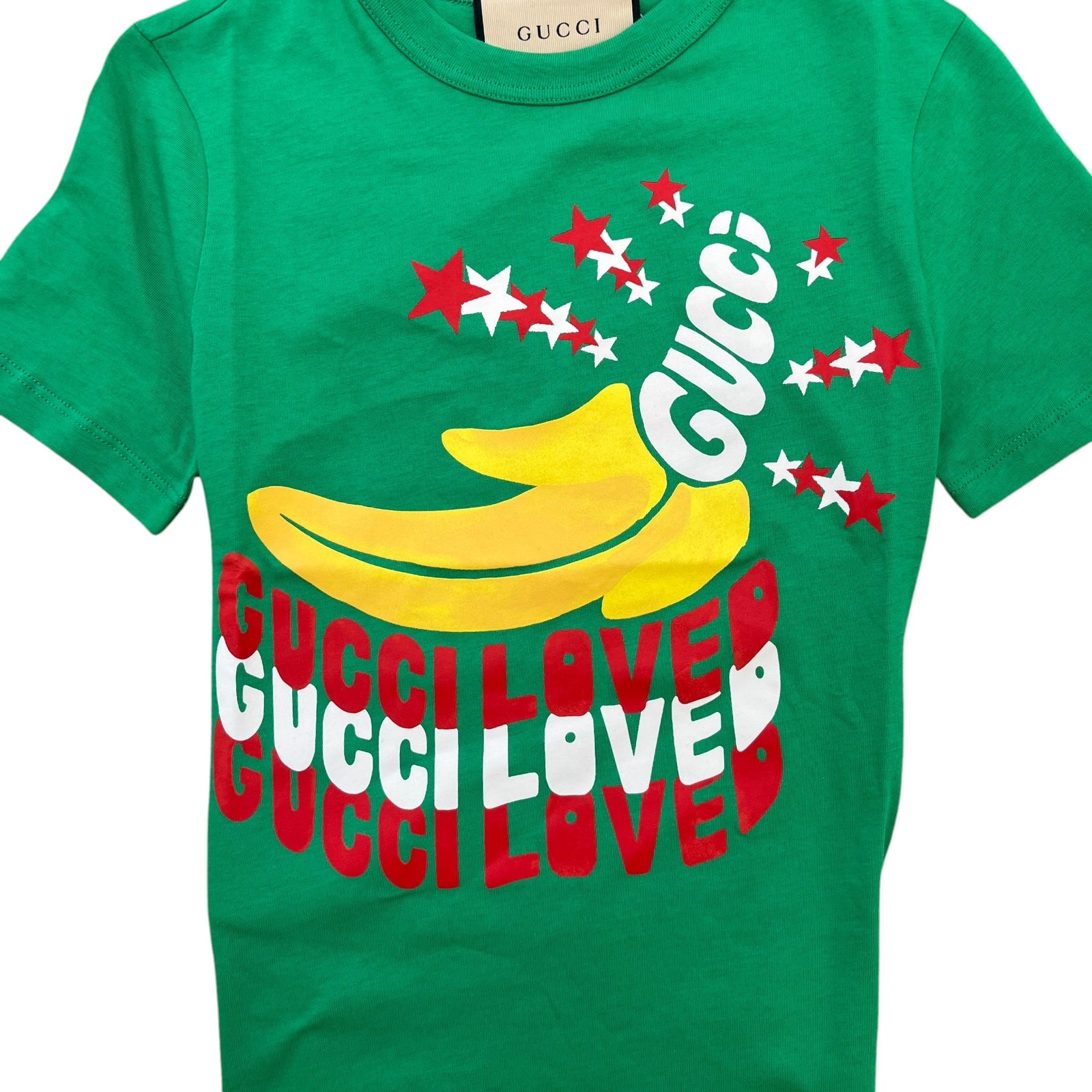 Gucci Women's Loved Print T-Shirt Green Size 6 - Photo 6