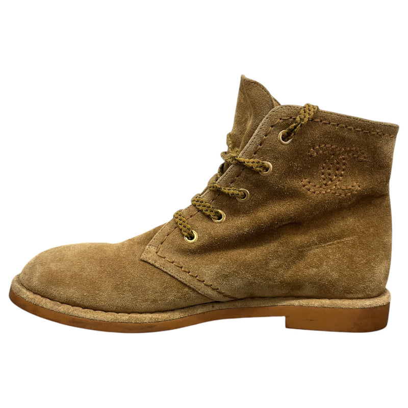 Men's CC Logo Boots Beige Size UK 5.5 / EU 39.5