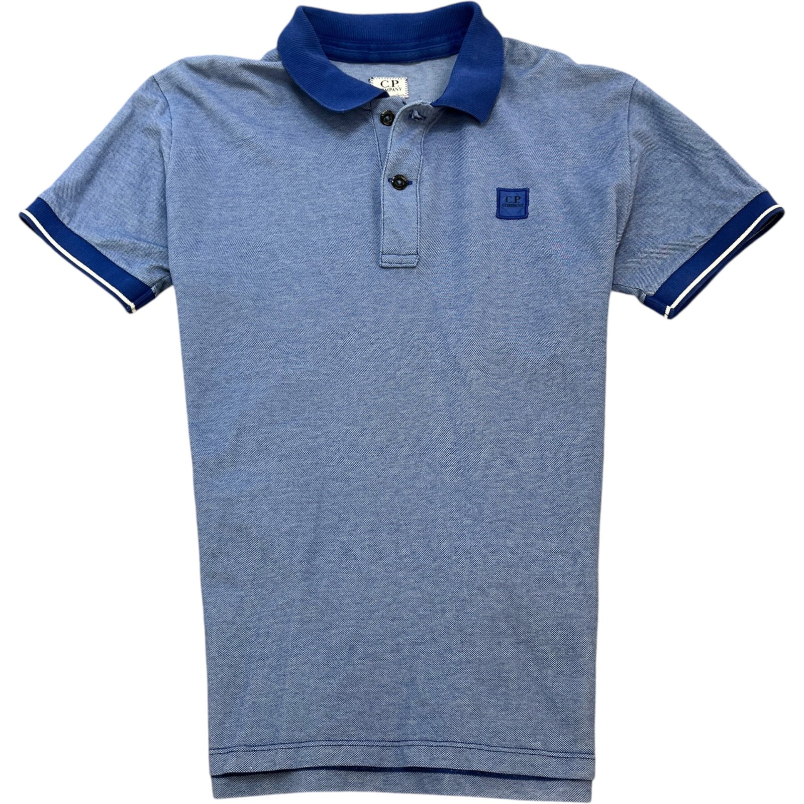 C.P. Company Men's Logo Patch Polo Shirt Blue Size S - Photo 1