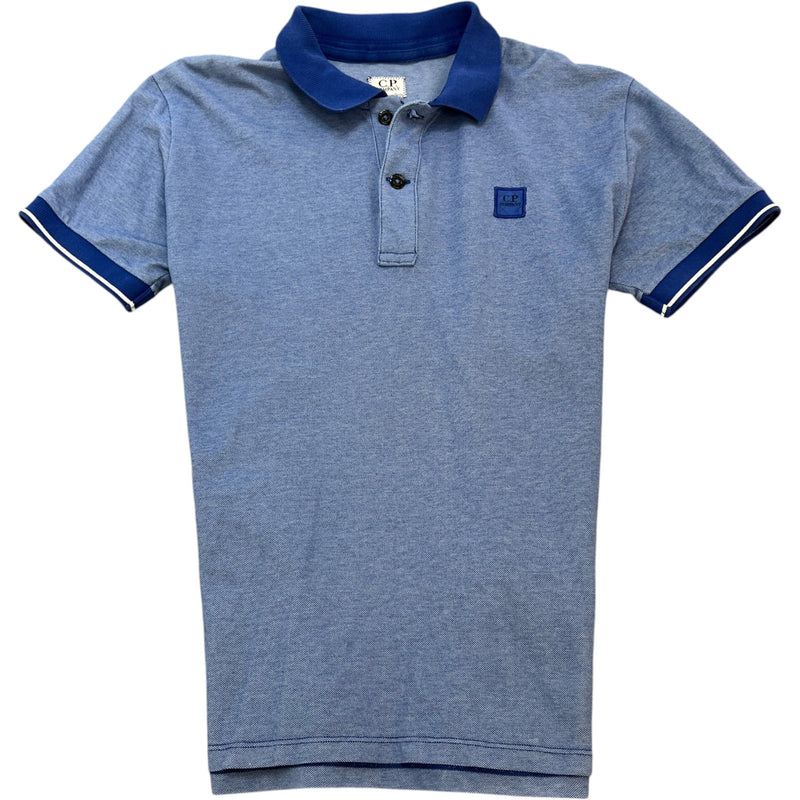 C.P. Company Men's Logo Patch Polo Shirt Blue Size S