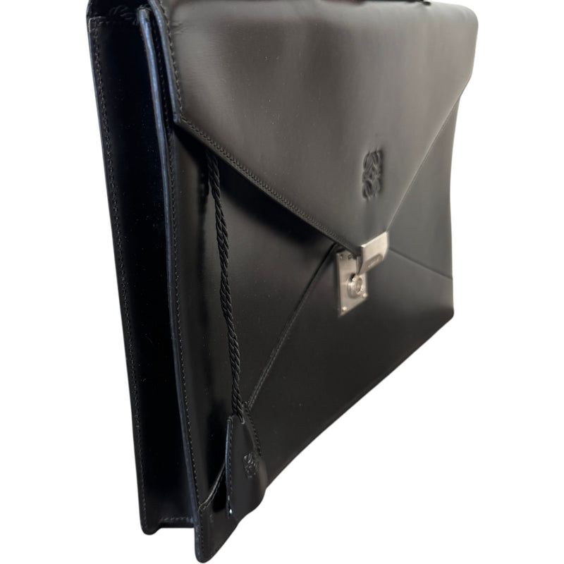 Men's Embossed Logo Briefcase Black