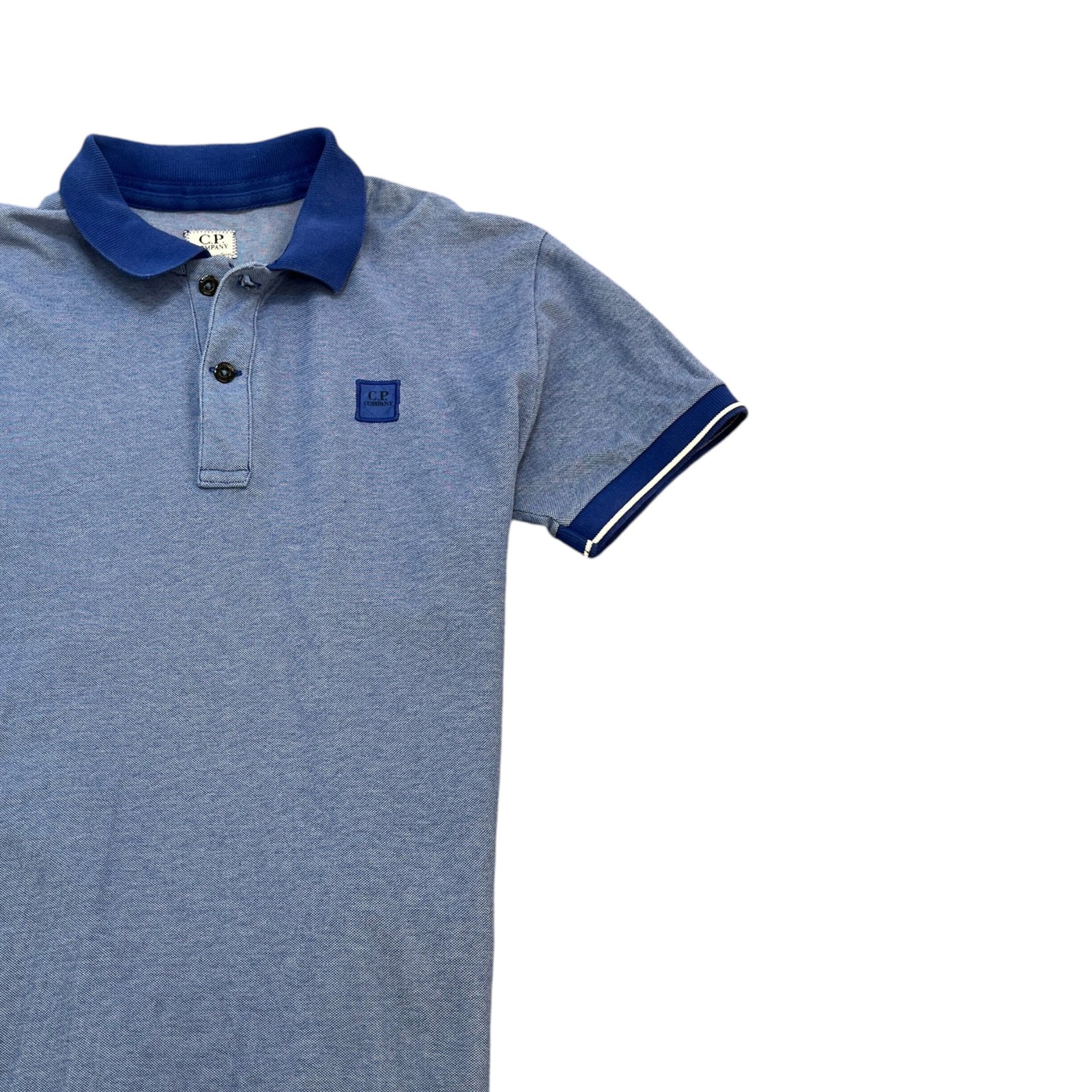 C.P. Company Men's Logo Patch Polo Shirt Blue Size S - Photo 3