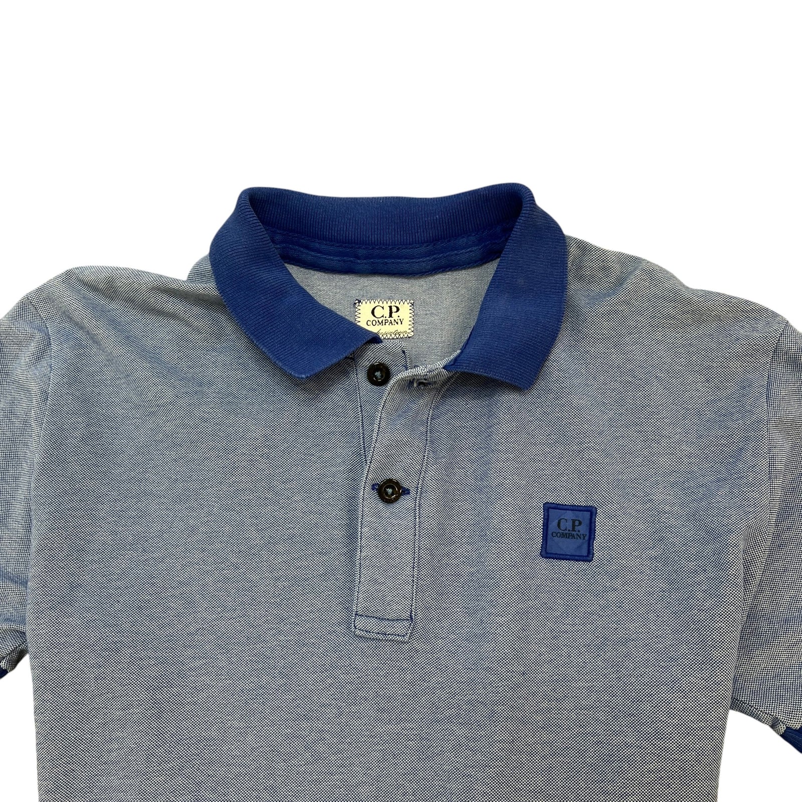 C.P. Company Men's Logo Patch Polo Shirt Blue Size S - Photo 5