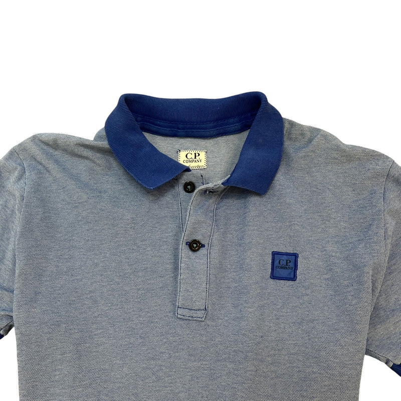 C.P. Company Men's Logo Patch Polo Shirt Blue Size S