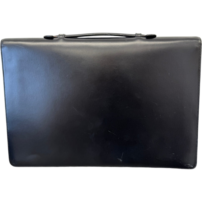 Men's Embossed Logo Briefcase Black