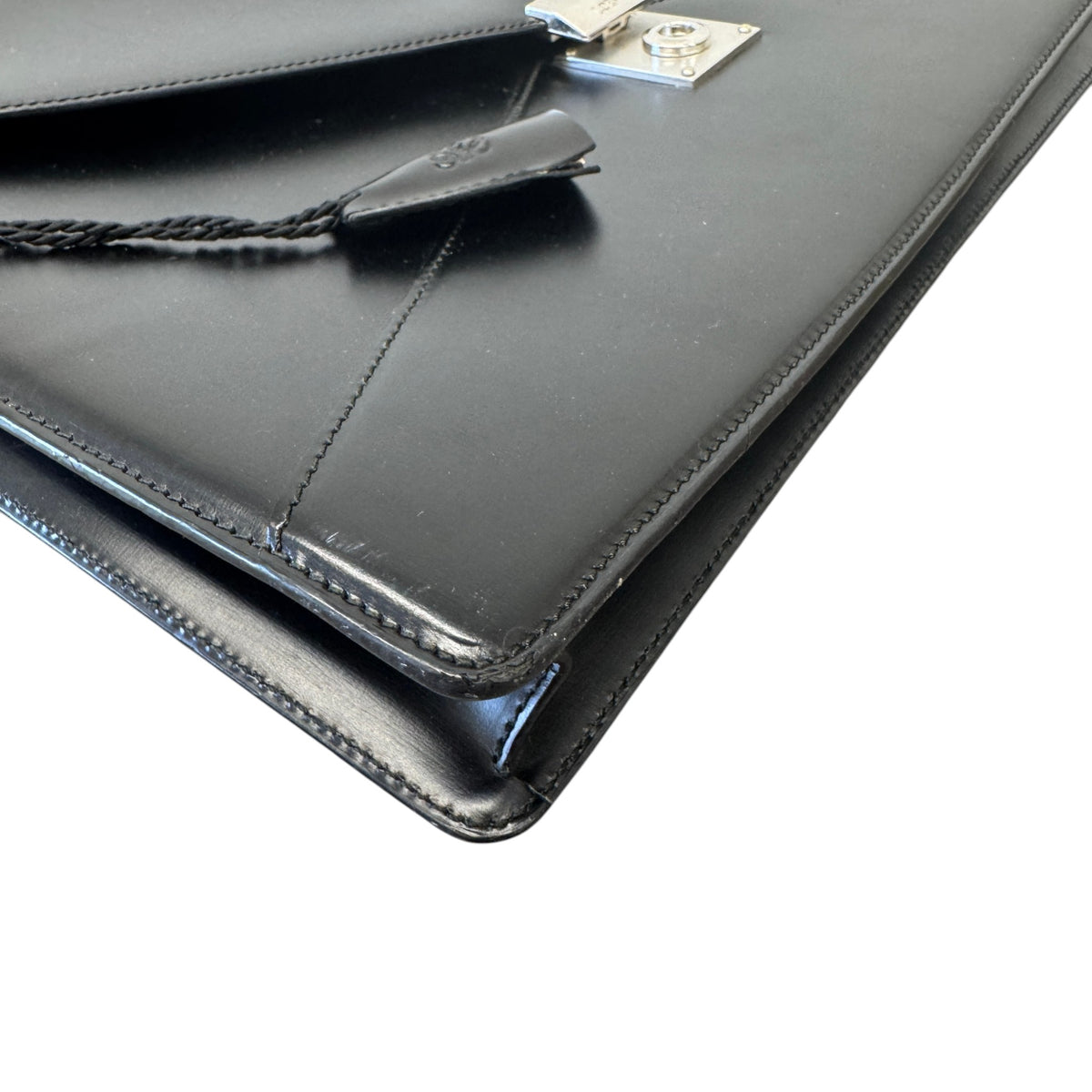 Men's Embossed Logo Briefcase Black - Photo 8