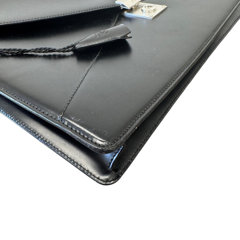 Men's Embossed Logo Briefcase Black