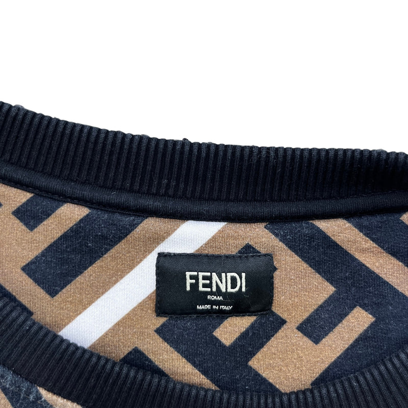 Men's Diagonal Ff Monogram Sweatshirt Beige Size XXL