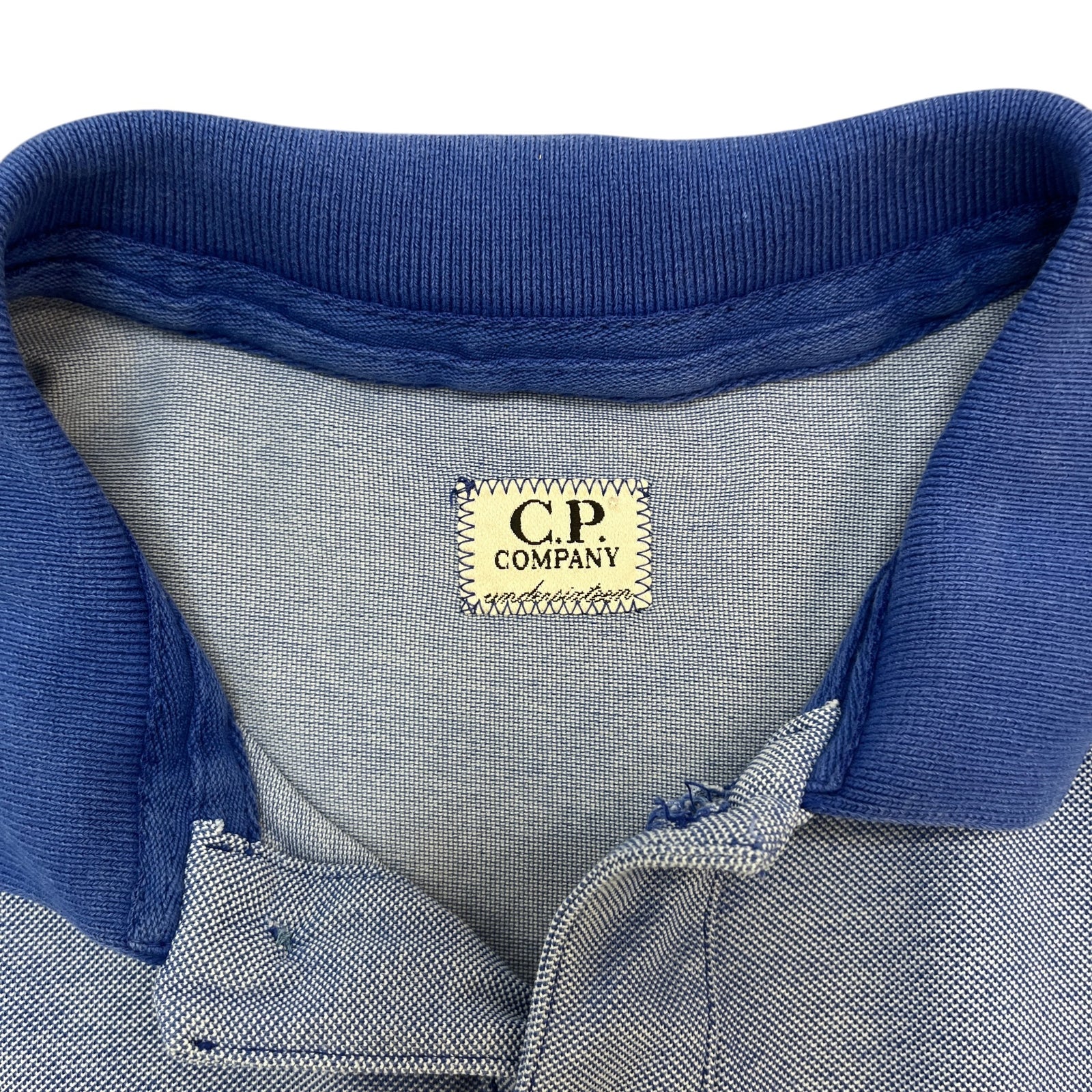 C.P. Company Men's Logo Patch Polo Shirt Blue Size S - Photo 6