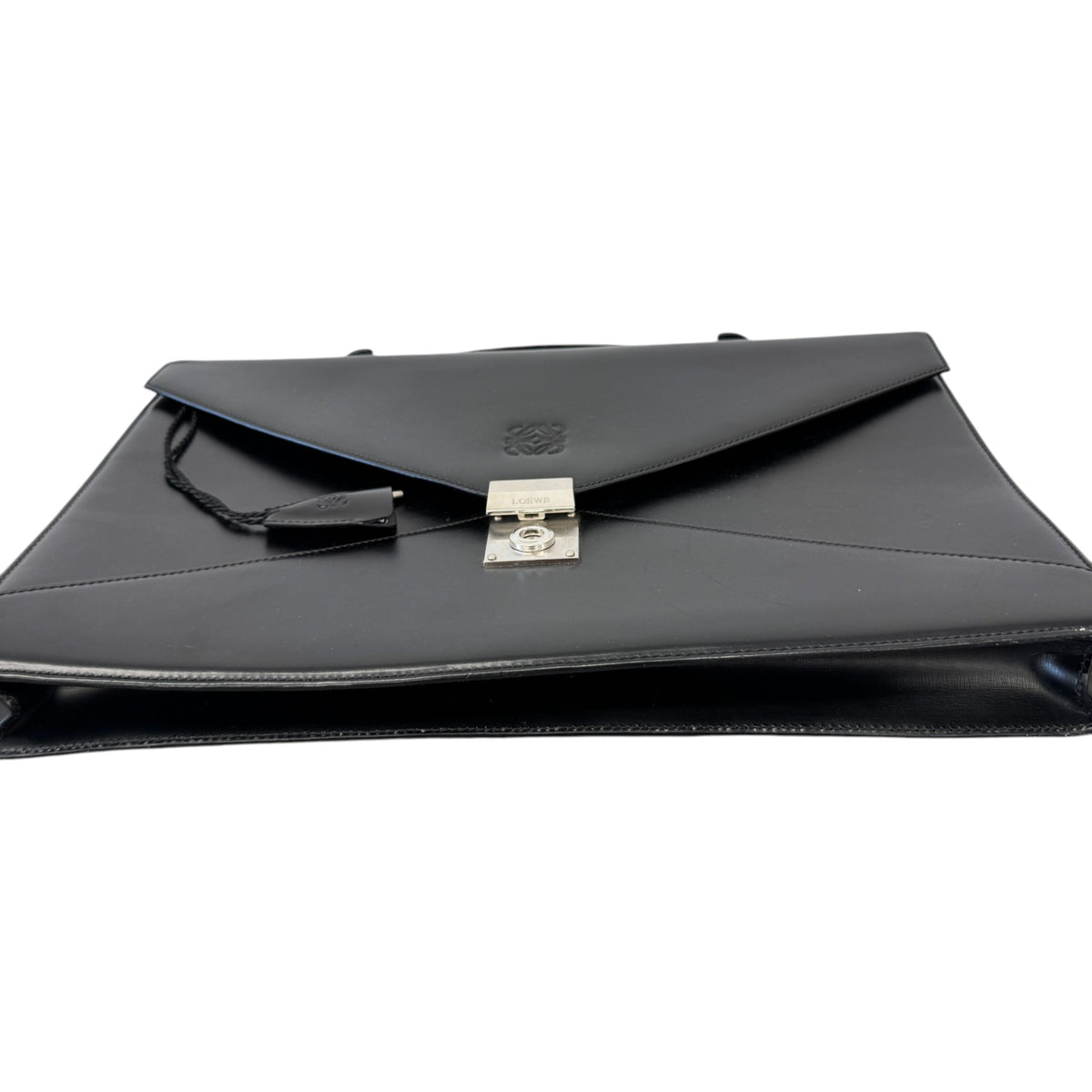Men's Embossed Logo Briefcase Black - Photo 9