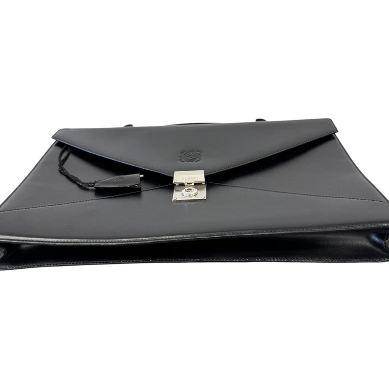 Men's Embossed Logo Briefcase Black