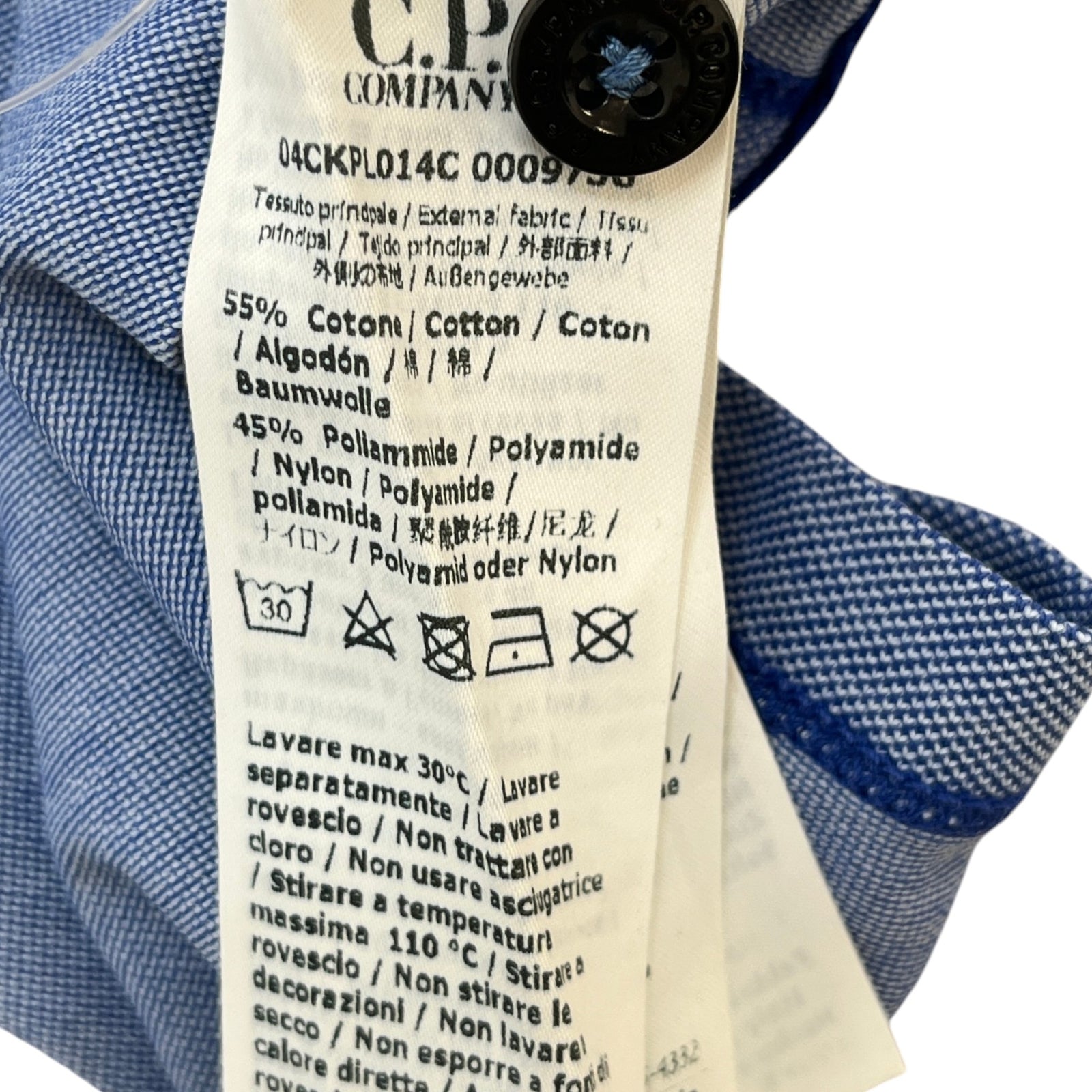 C.P. Company Men's Logo Patch Polo Shirt Blue Size S - Photo 7