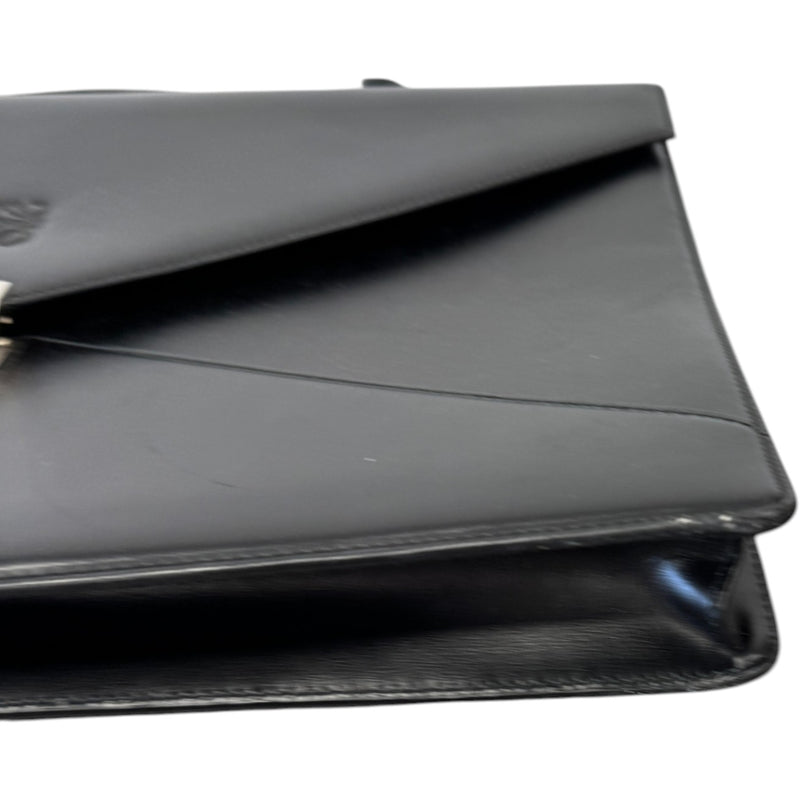 Men's Embossed Logo Briefcase Black
