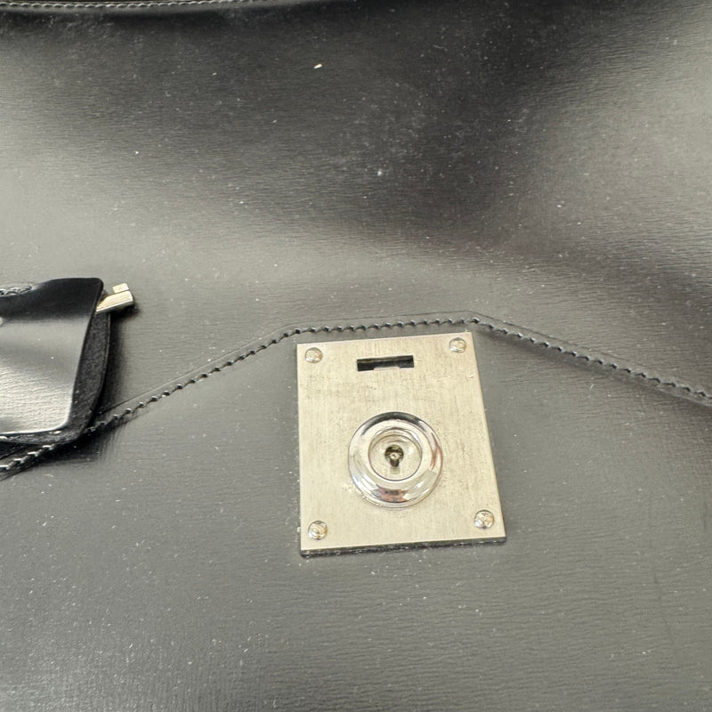 Men's Embossed Logo Briefcase Black