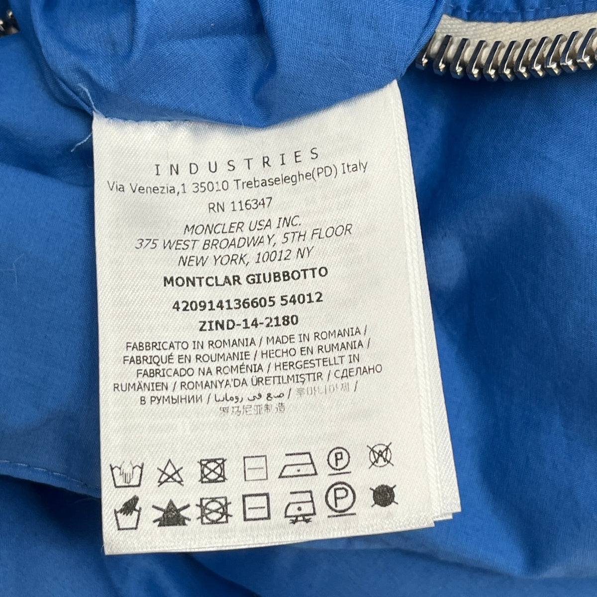 Men's Montclar Giubbotto Down Jacket Blue Size 5 / XXL - Photo 6