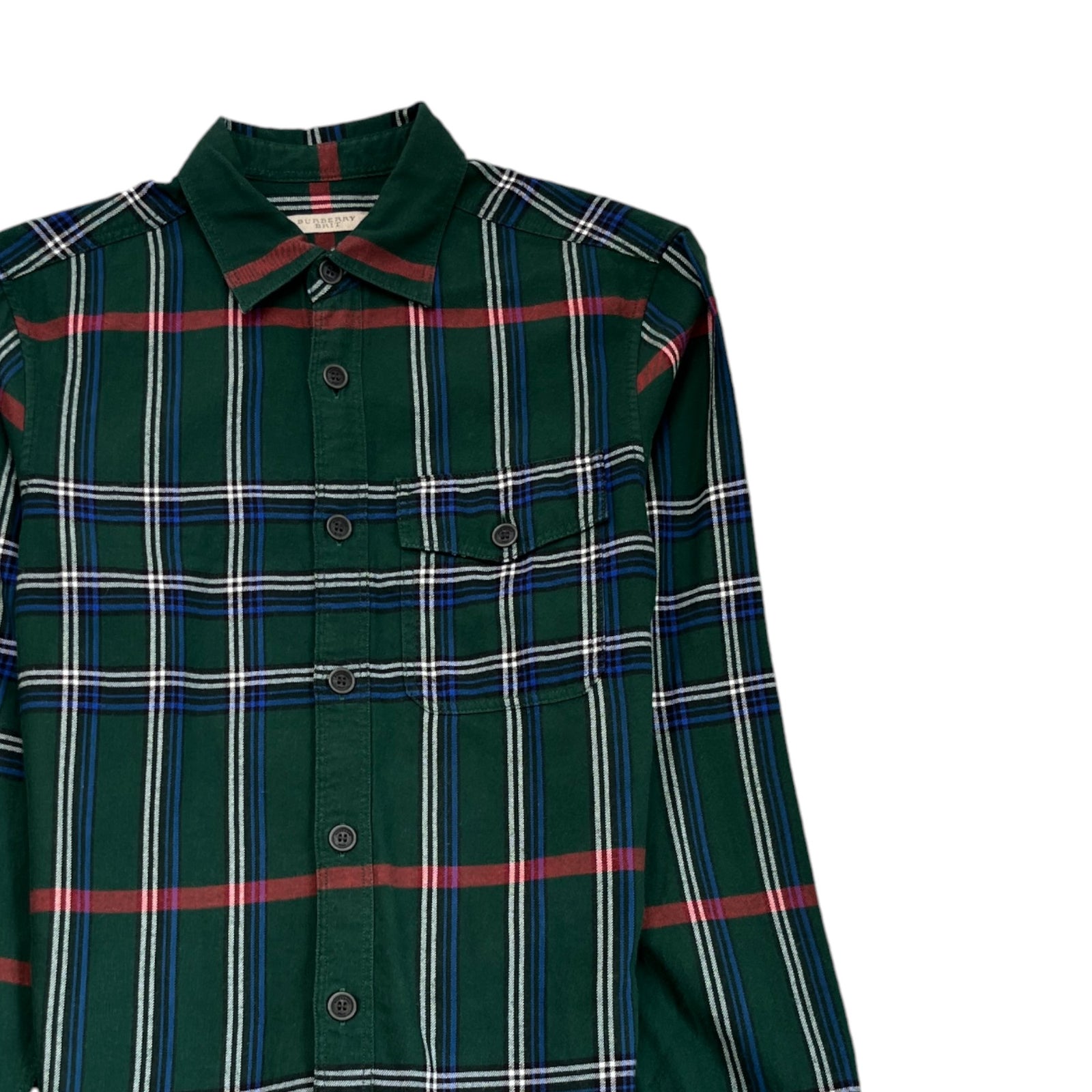 Men's Checkered Long Sleeve Shirt Green Size XS - Photo 3